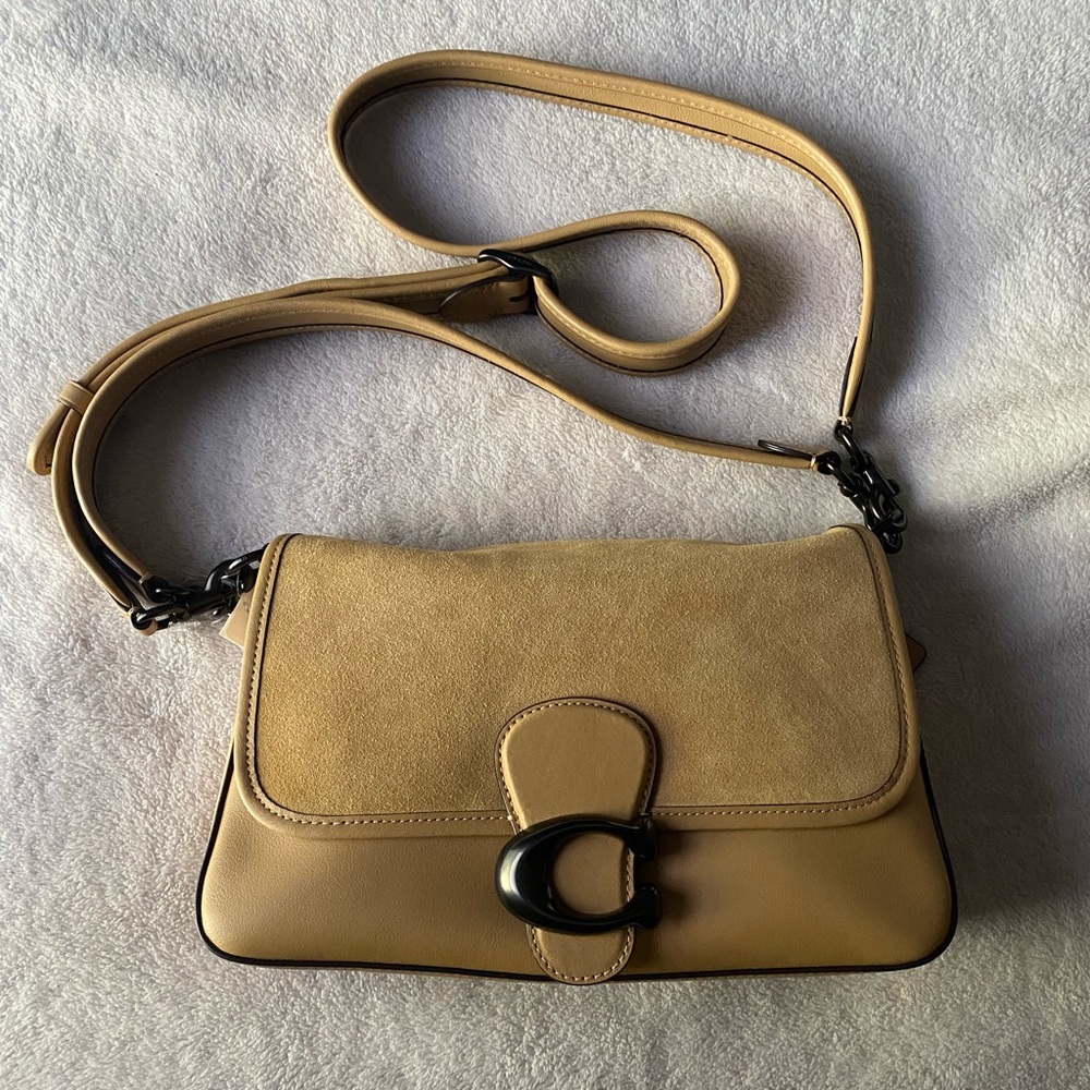 NWT Coach Suede Soft Tabby in Toffee